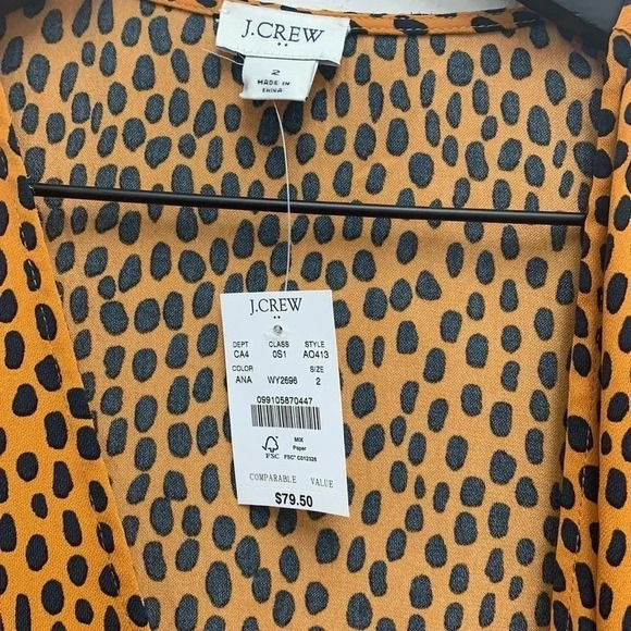 J. Crew NWT Women's Drapey twill wrap dress Size 2 - Picture 7 of 8